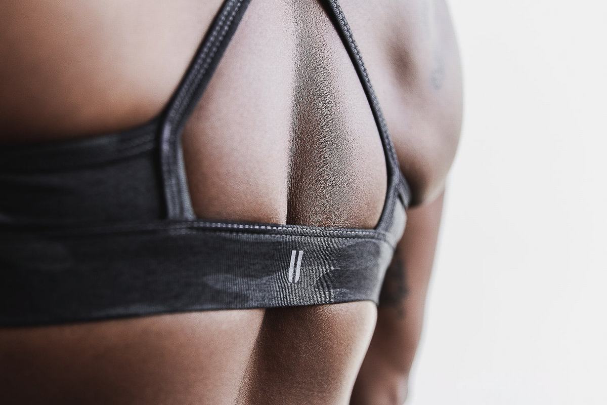 Nobull High-Neck Plush Heather Women's Sports Bras Dark Grey Camo | Australia (DE7516)